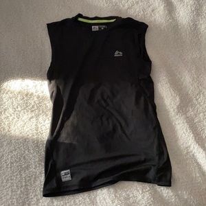 Black fitted athletic sleeveless tank